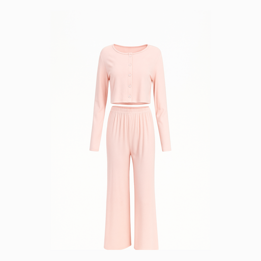 Soft Knitted Jacquard Pajama Set